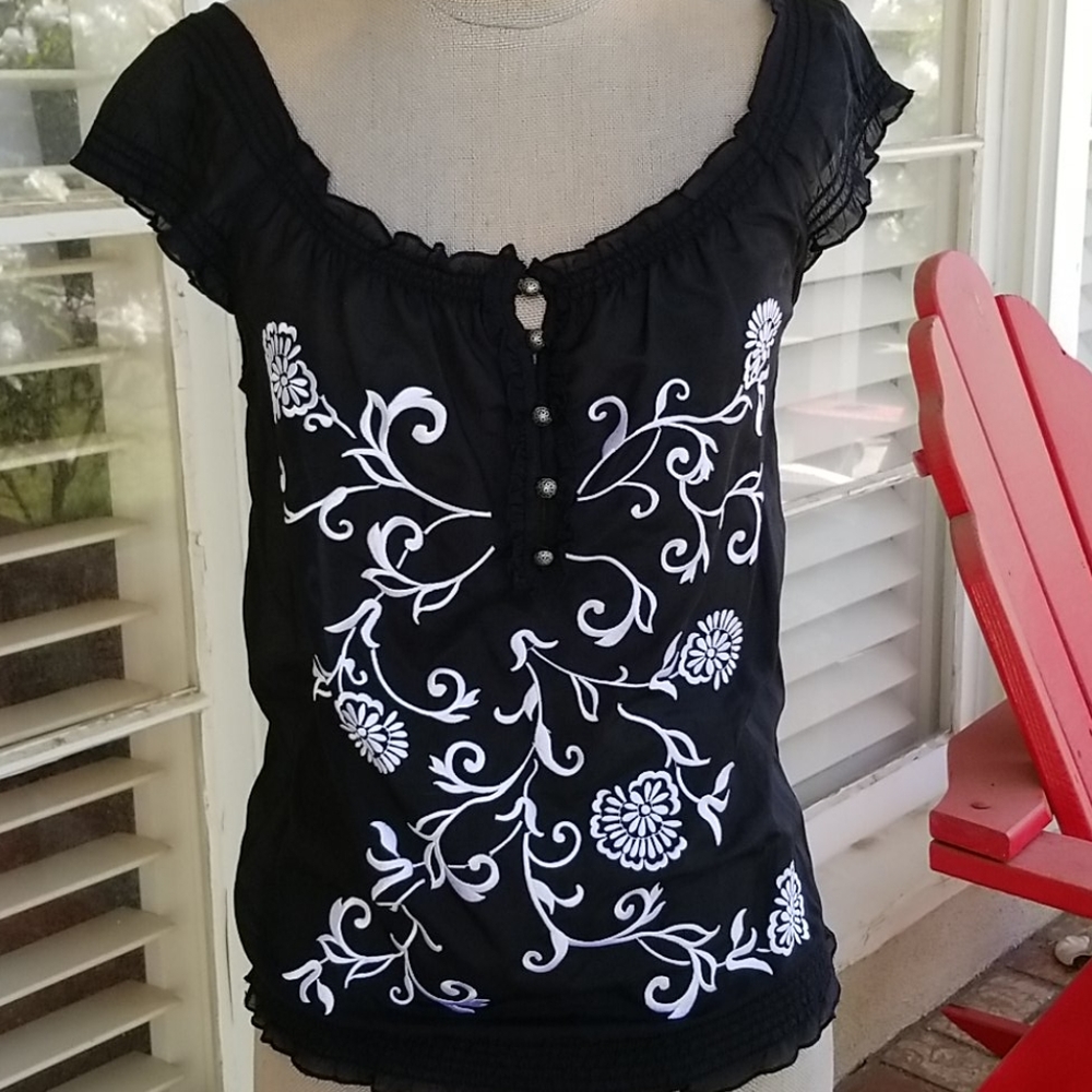 WHBM Embroidered Blouse